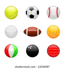 glossy ball set vector