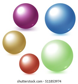 Glossy ball vector illustration isolated on white background.