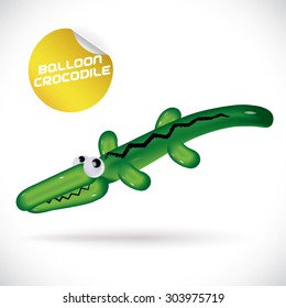 Glossy Balloon Crocodile Illustration
