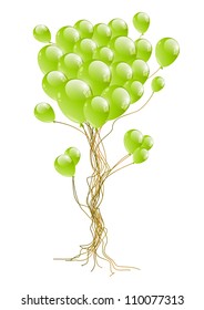 Glossy balloon in the form of tree