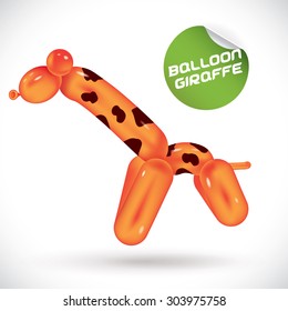 Glossy Balloon Giraffe Illustration
