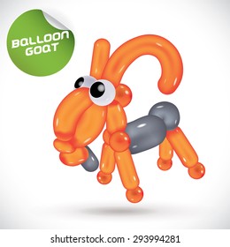 Glossy Balloon Goat Illustration