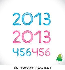 Glossy Balloon Happy New Year Date, Illustration, Digits, Number, Sign, Icon, Symbol, Logo for Baby, Family, Holiday