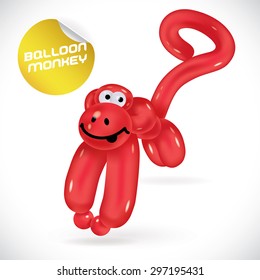 Glossy Balloon Monkey Illustration