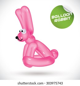 Glossy Balloon Rabbit Illustration
