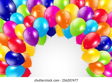 Glossy Balloons Background Vector Illustration EPS