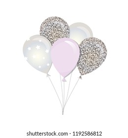 Glossy balloons. For birthday, baby shower or holidays design.