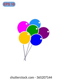 Glossy Balloons Colored Set on white background vector illustration 