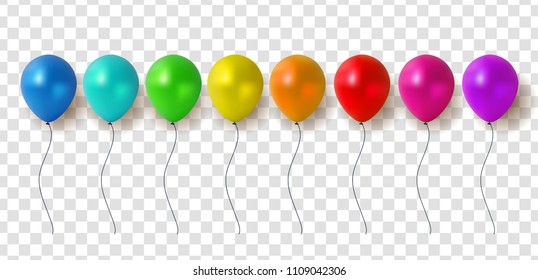 Glossy Balloons on Transparent Background Vector Illustration eps10