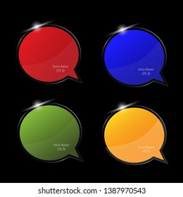Glossy banner can be used for workflow layout, infographic, diagram, website, corporate report, advertising, marketing, presentation vector illustration. 