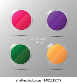 Glossy banner can be used for workflow layout, infographic, diagram, website, corporate report, advertising, marketing, presentation vector illustration.