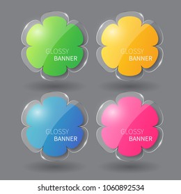 Glossy banner, glass banner vector.can be used for workflow layout,infographic, diagram, website, corporate report, advertising, marketing.vector illustration