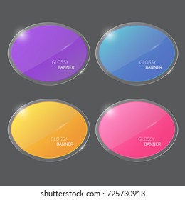 Glossy banner, glass banner vector.can be used for workflow layout,infographic, diagram, website, corporate report, advertising, marketing.vector illustration