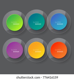 Glossy banner, glass banner vector. can be used for workflow layout, infographics, diagram, website, corporate report, advertising, marketing.vector illustration