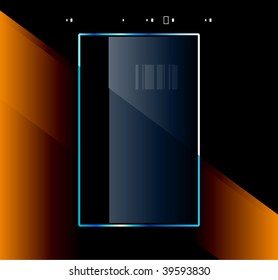 Glossy banner on graffiti background. Vector illustration.