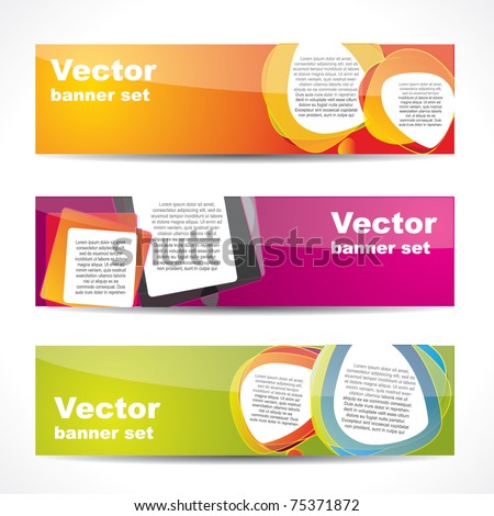Glossy banner set with place for your text