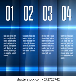 Glossy banners with glowing stripes. Modern vector layout. Blue graphic elements.
