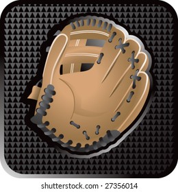 glossy baseball glove icon