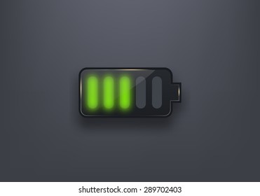 Glossy battery icon. Design element