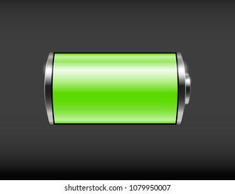 Glossy battery icon. Vector illustration