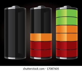 Glossy battery icons