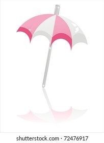glossy beach umbrella isolated on white