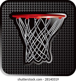 glossy black basketball hoop icon