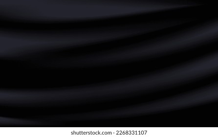 Glossy black fabric background that lines the waves.