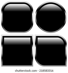 Glossy black shape, button backgrounds