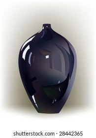 glossy black vase