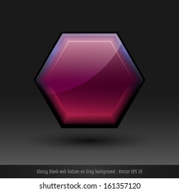 Glossy blank web button on grey background, This vector illustration saved in EPS 10.