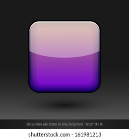 Glossy blank web button on grey background, This vector illustration saved in EPS 10.