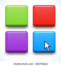 Glossy blank web internet buttons. Vector illustration.