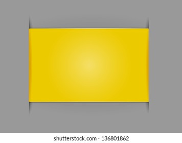 The glossy blank yellow label with hidden edges / yellow rectangle label