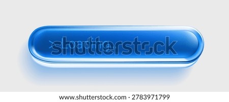Glossy blue 3D glass loading bar button