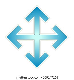 the glossy blue arrow crossroad sign / the crossroad / arrow