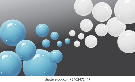 Glossy blue balls on a dark background with realistic shine.