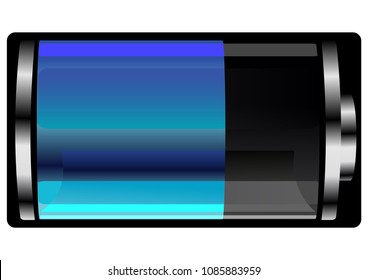 Glossy Blue Battery
