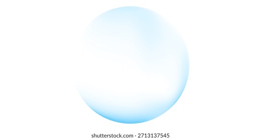 Bola de gradiente azul brillante sobre un fondo blanco, ideal para imágenes 3D modernas, temas tecnológicos, diseños limpios y composiciones digitales mínimas