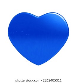 Glossy blue heart icon or symbol with 3D effect