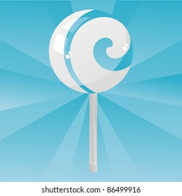 glossy blue lollipop background