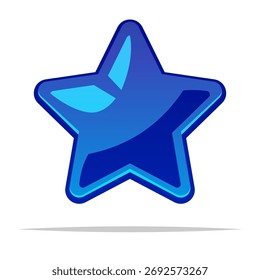 Ilustração isolada de vetor estrela azul brilhante