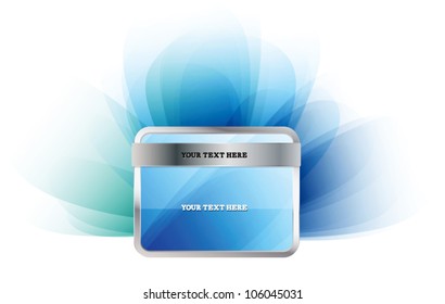 Glossy blue vector badge