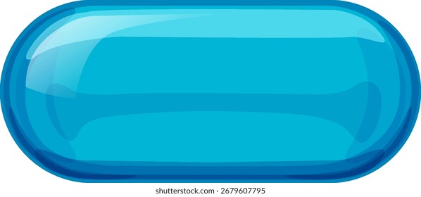 Glossy blue vitamin pill vector with smooth gradients, rounded edges, and modern highlights.