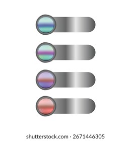 Concepto de colección de forma de icono de Botón desenfocado brillante