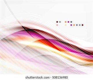 Glossy blurred shiny wave lines, colorful stripes. Modern business presentation or message background