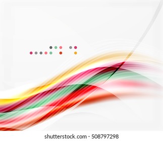 Glossy blurred shiny wave lines, colorful stripes. Modern business presentation or message background