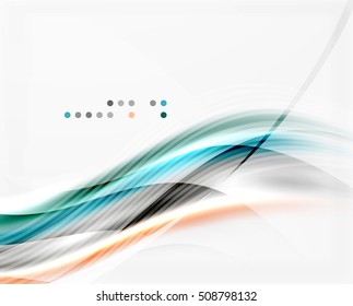 Glossy blurred shiny wave lines, colorful stripes. Modern business presentation or message background