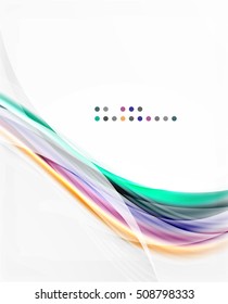 Glossy blurred shiny wave lines, colorful stripes. Modern business presentation or message background