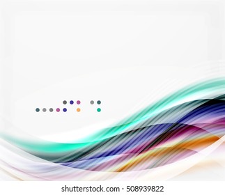 Glossy blurred shiny wave lines, colorful stripes. Modern business presentation or message background
